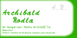 archibald modla business card